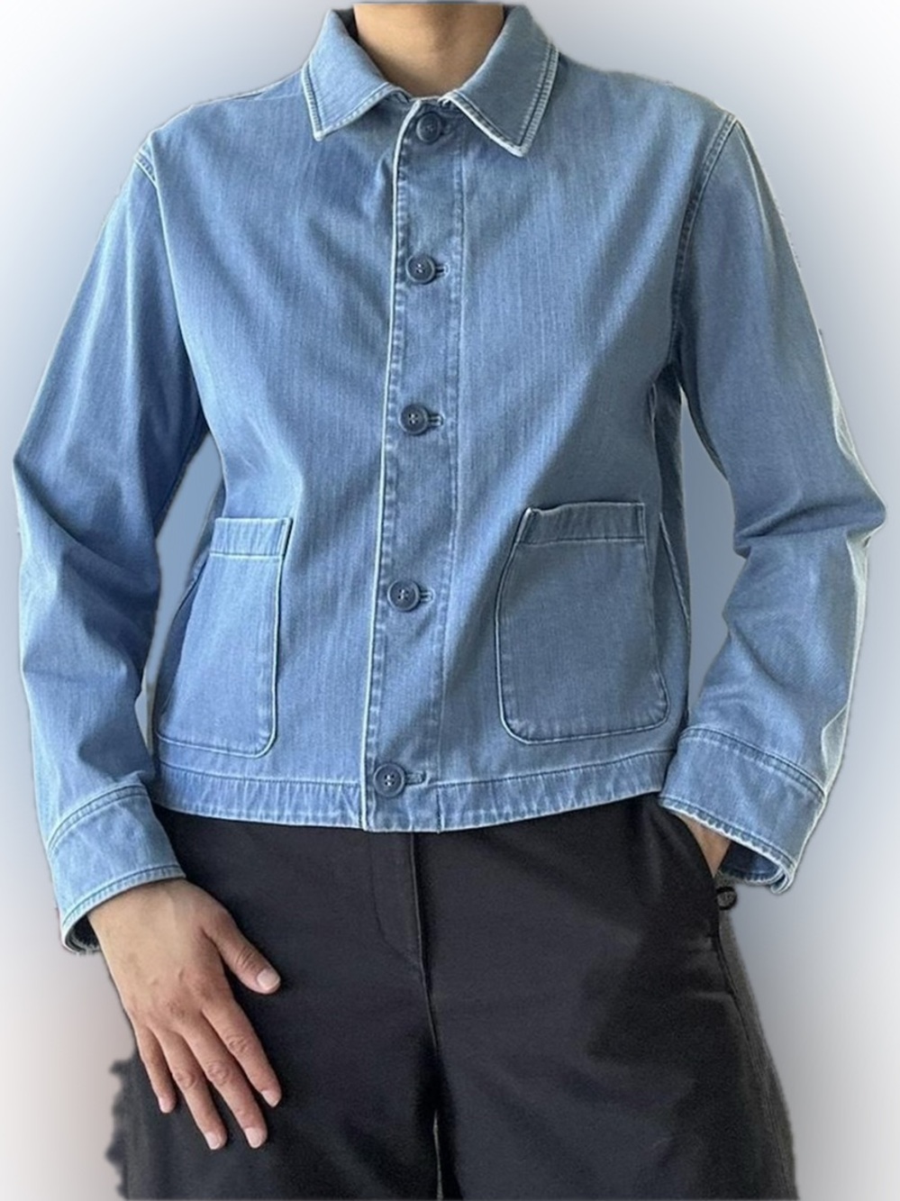 EUC Uniqlo Light Blue Denim Chore Jacket size XS